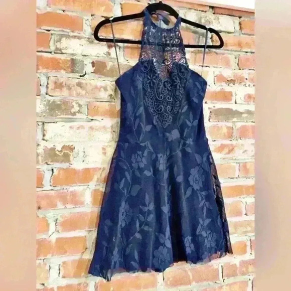 Free People Navy Blue Figure Skater Dress‎ Size Small - Picture 4 of 7